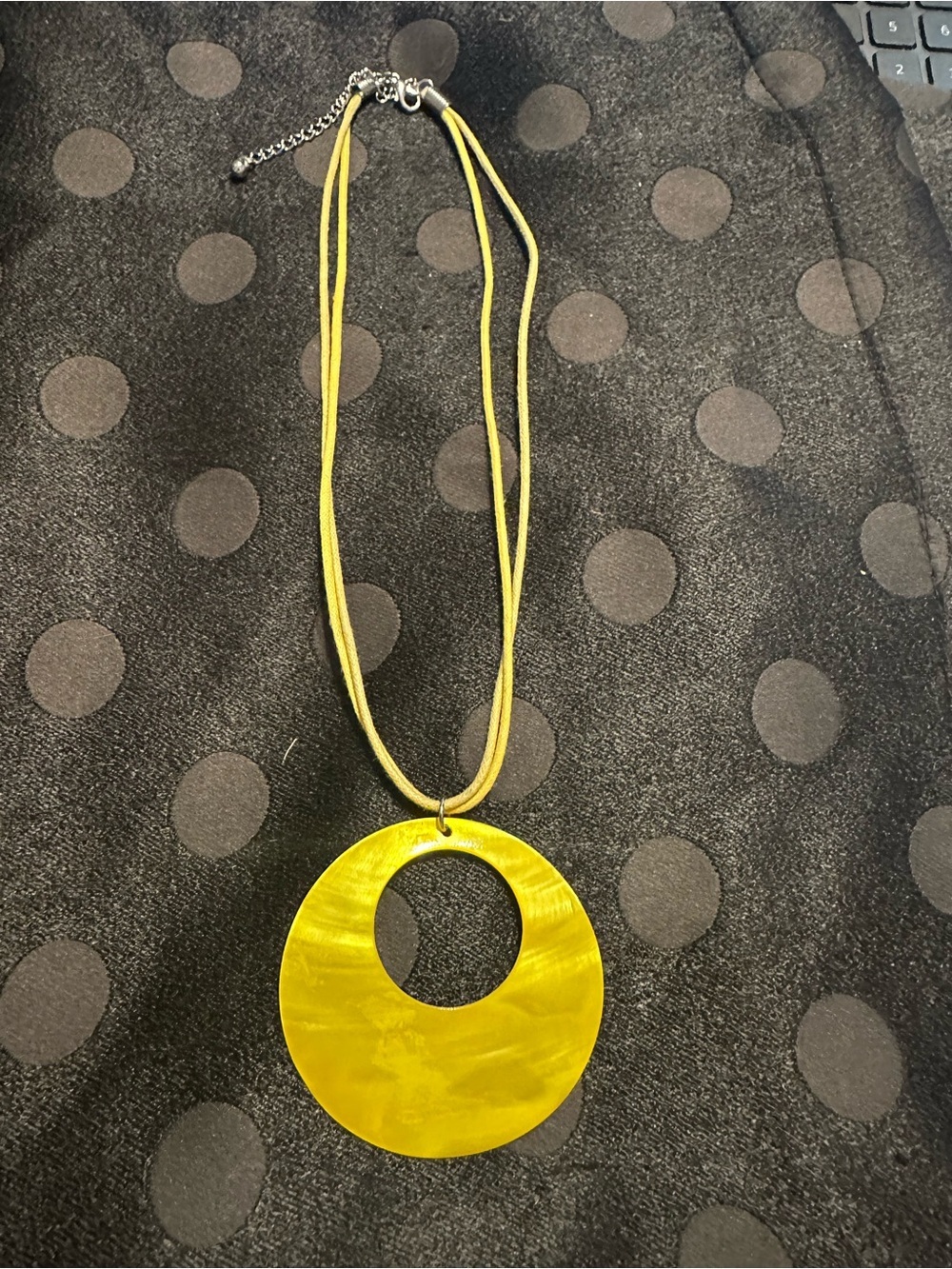 Hand Crafted Yellow Circle Pendant Necklace